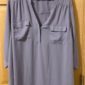 Torrid Harper Blouse Size 3 | Lavender Gray Work Top Plus Size
